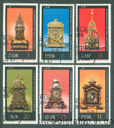 1975 GDR Stamp series (Ancient clocks) Used №2055-2060