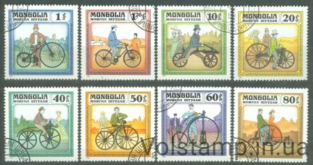 1982 Монголія Серія марок (Історія велосипеда) Гашені №1458-1465
