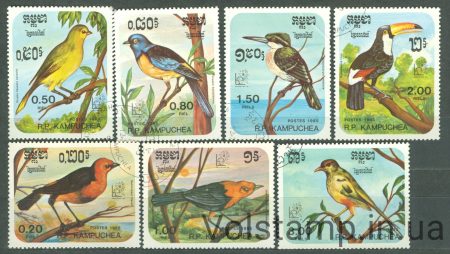 1985 Cambodia Stamp Series (Birds) Used №690-696