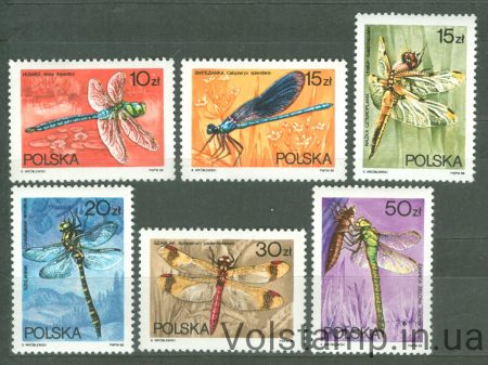 1988 Poland Stamp Series (Dragonflies) MNH №3134-3139