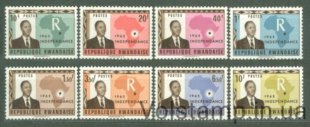 1962 Руанда Серія марок (Незалежність, особистість) MNH №1-8