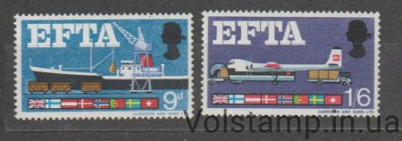 1967 Великобритания Серия марок (Транспорт, корабль, самолет) MNH №444-445