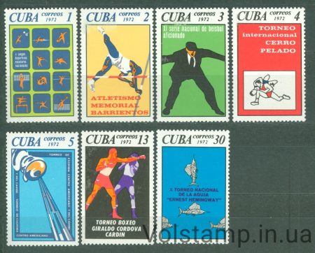 1972 Куба Серия марок (Спортивные события - Афиши, рыбы) MNH №1832-1838