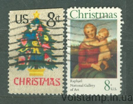 1973 USA Series of stamps (Christmas 1973) Used №1123-1124
