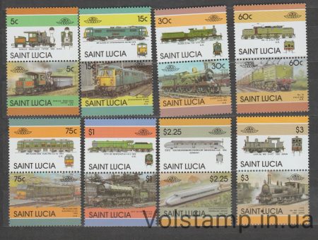 1986 Сент-Люсія Серія марок (Локомотиви) MNH №814-829