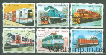 1989 Guinea-Bissau Series of stamps (Поезда) Used №1033-1038
