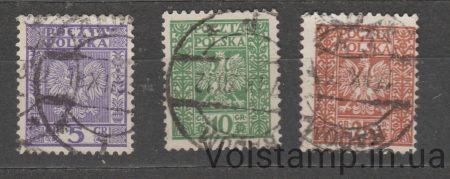 1928 Poland Stamp Series (Coat of Arms of Poland) Used №261-263