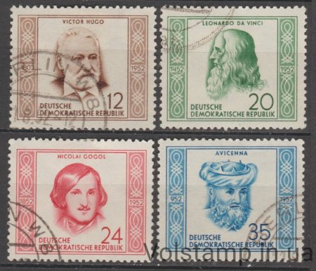 1952 ГДР Серия марок (Известные личности) Гашеные №311-314