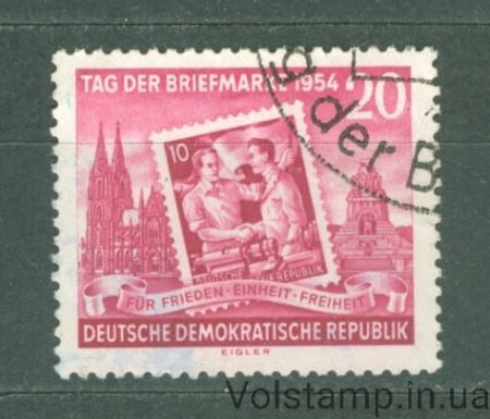 1954 ГДР Марка (День печати) Гашеная №445