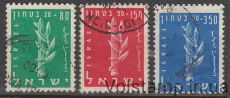 1957 Israel Stamp Series (Security of Israel) Used №140-142