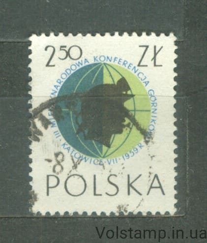 1959 Польша Марка (Шахтер и глобус) Гашеная №1107