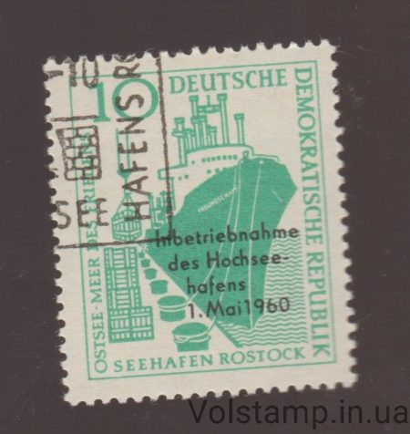 1960 GDR Stamp (Construction of the seaport of Rostock) Used №763
