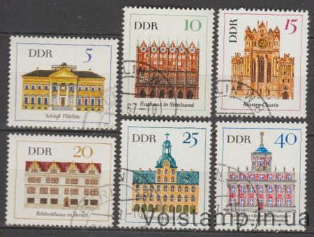 1967 GDR Stamp Series (Important Buildings) Used №1245-1250