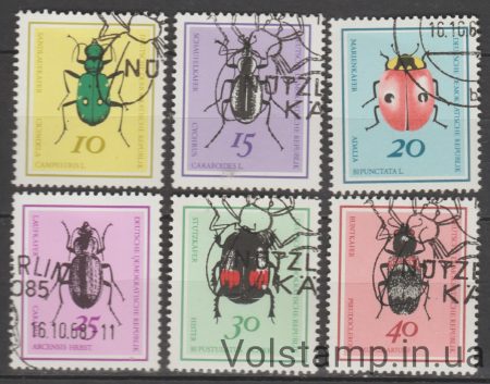 1968 НДР Серія марок (Жуки) Гашені №1411-1416