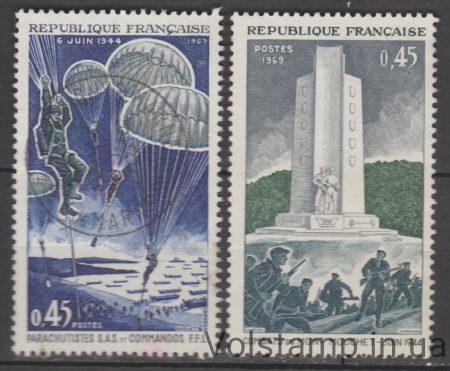 1969 Франція Серія марок (Визволення, 25 років) Гашені №1674-1675