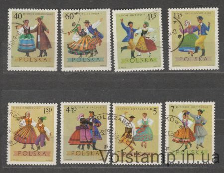1969 Польща Серія марок (Регіональні костюми) Гашені №1951-1958