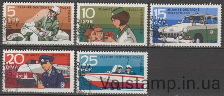1970 ГДР Серия марок (25 лет Народной полиции Германии) Гашеные №1579-1583