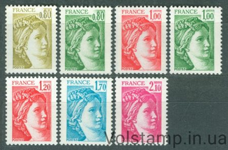1977 Франция Серия марок (Сабина) MNH №2057-2058, 2104-2108