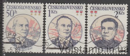 1983 Чехословакия Серия марок (Командиры Советской Армии) Гашеные №2717-1719