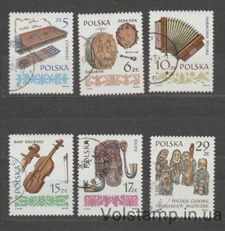 1984 Poland Stamp Series (Musical Instruments) Used №2899-2904