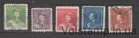 1932 Чехословаччина Серія марок (Особи) Гашені №314-318