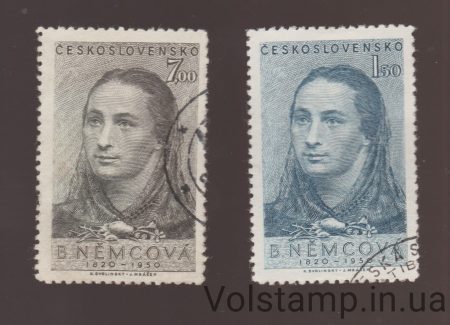 1950 Чехословакия Серия марок (Божена Немцова (1820-1862), писательница) Гашеные №620-621