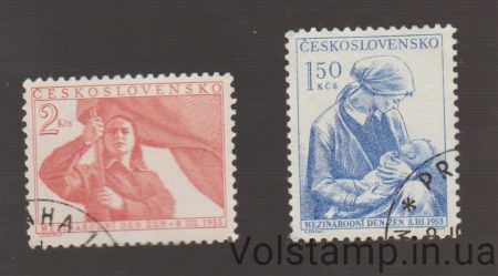1953 Чехословакия Серия марок (Международный женский день) Гашеные №790-791