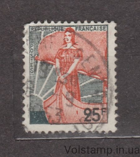 1959 Франция Марка (Марианна в лодке) Гашеная №1259