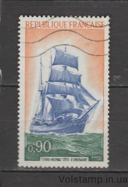 1972 Франция Марка (Парусник Ньюфаундленда «Кот д'Эмерод») Гашеная №1792