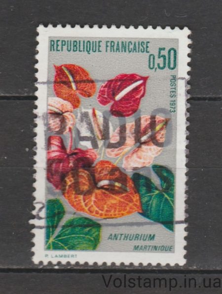 1973 Франция Марка (Антуриум - Мартиника) Гашеная №1818