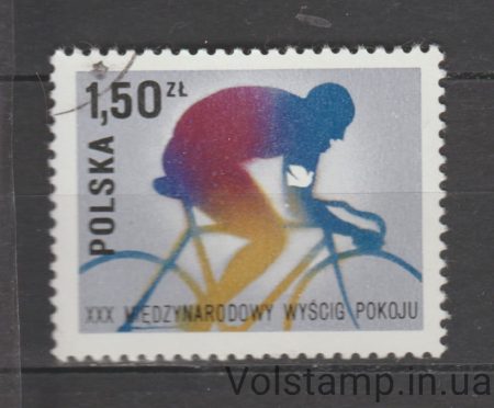 1977 Poland Stamp (Bicyclist) Used №2503