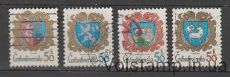 1982 Чехословакия Серия марок (Гербы чехословацких городов) Гашеные №2651-2654