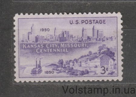 1950 США Марка (Горизонт Канзас-Сити, Вестпорт-Лендинг) MH №612