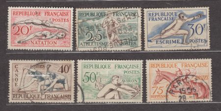 1953 France Stamp Series (Sports 1952) Used №978-983