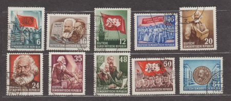1953 НДР Серія марок (Карл Маркс) Гашені №386-395