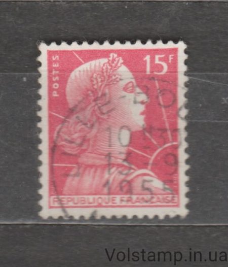 1955 Франция Марка (Марианна де Мюллер) Гашеная №1036