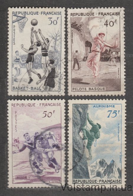 1956 France Series of stamps (Sport) Used №1100-1103