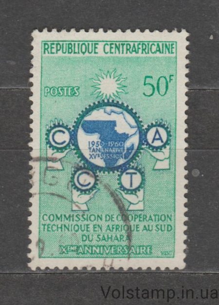 1960 Центрально-Африканская Республика Марка (CCTA-эмблема) Гашеная №3