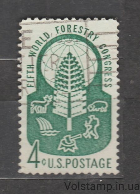 1960 США Марка (Печать Всемирного лесного конгресса) Гашеная №786