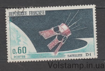 1966 Франция Марка (Запуск спутника D1) Гашеная №1539