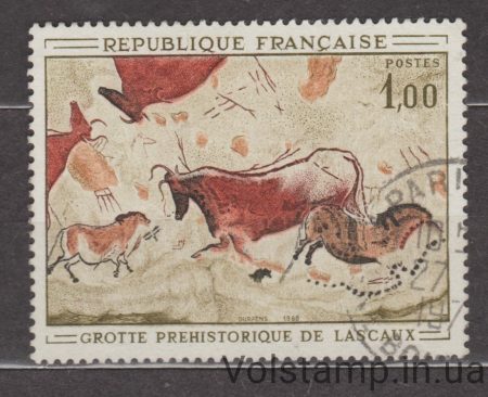 1968 Франция Марка (Доисторическая пещера Ласко) Гашеная №1619