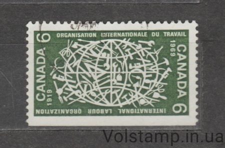 1969 Канада Марка (50 лет Международной организации труда) Гашеная №435