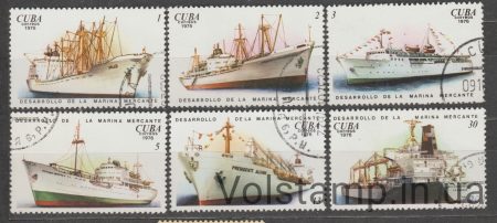 1976 Куба Серія марок (Розвиток торгового флоту) Гашені №2162-2167