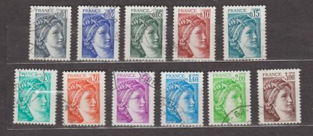 1978 Франция Серия марок (Сабина) Гашеные №2080-2090