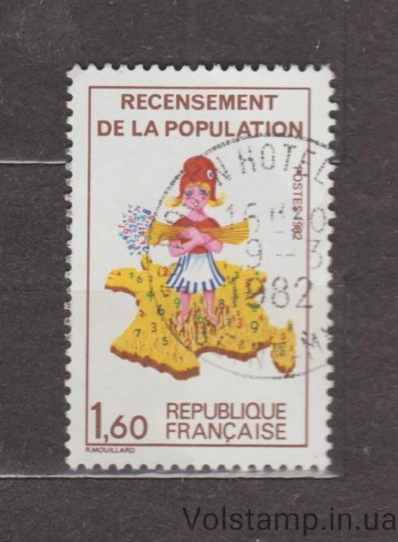 1982 Франция Марка (Перепись населения) Гашеная №2324