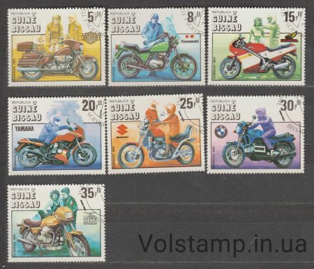 1985 Guinea-Bissau Series of stamps (Centenary of the motorcycle) Used №834-840