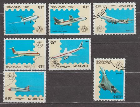 1986 Никарагуа Серия марок (Самолеты 1980 г. Стандартный выпуск) Гашеные №2696-2702