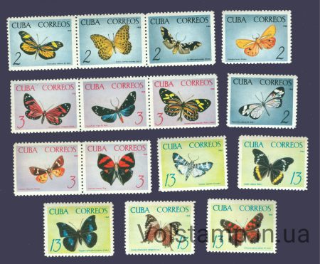 1965 Cuba MNH Series (Butterflies) №1058-1072
