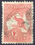 1913 Австралия Марка (Кенгуру) Гашеная с наклейкой №5