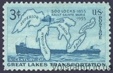 1955 США Марка (Корабль, лодка) MNH №690